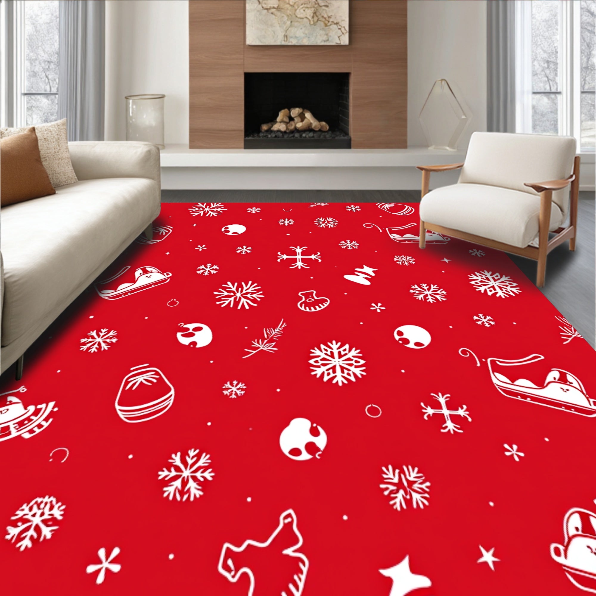 Festive Jolly Saint Nick Sleigh Parade Holiday(Red)