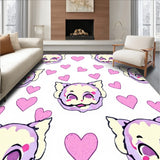 Adorable Kitten Portrait Design Floor with Hearts(Pink)