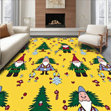 Whimsical Gnome and Evergreen Interlocking Snow Crystal Nordic Charm(Yellow)