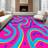 Roadway Adventure Map Featuring Playful Vehicle Trails and Traffic Signs (Pink)