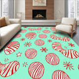 Whimsical Yuletide Scene with Cane Stripes(Blue)