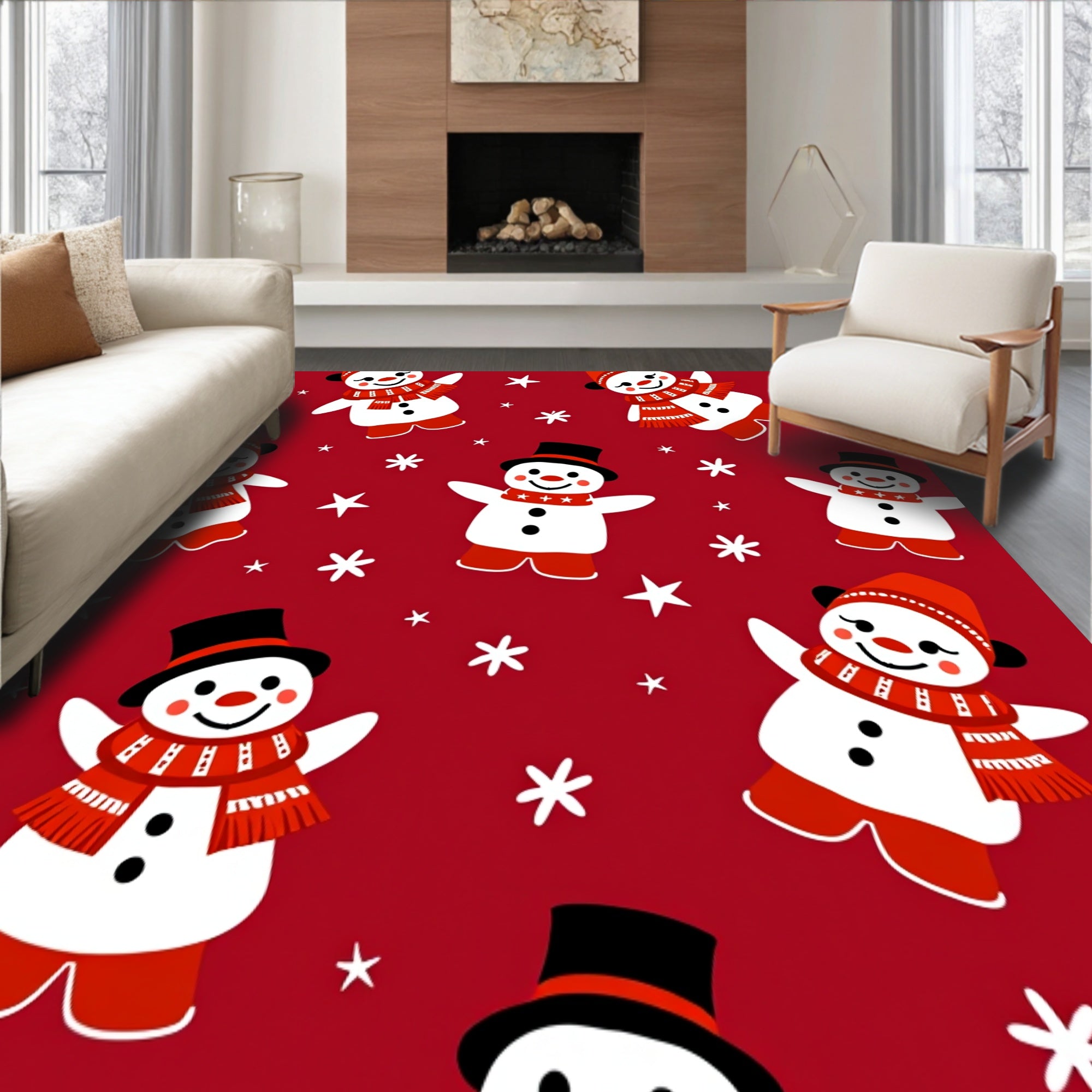 Jolly Snow Figure Collection with Twinkling Accents(Beige)