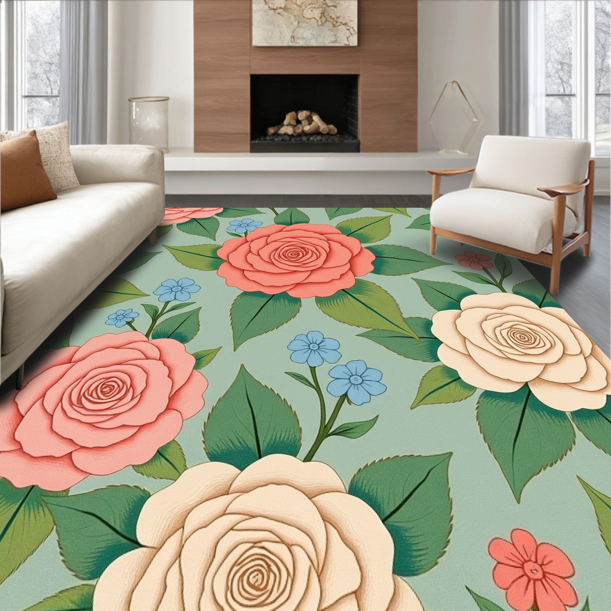 Enchanted Spring Bouquet Vintage Inspired Artwork(Pink)