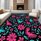 Tropical Bloom Motif Slip Resistant (Black)