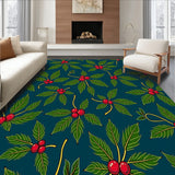 Festive Holly Vine with Rubber Backing(Teal)