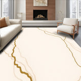Sophisticated Crystalline Alabaster Flowing Delicate Artistic Motif (Beige)