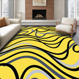 Abstract Waves Artistic Swirl Decorative (Yellow)