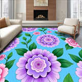 Watercolor Hydrangea Blossom Tapestry with Cascading Rose Petals(Blue)