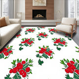 Festive Holly Berry Wreath Holiday Themed Floor(Red)