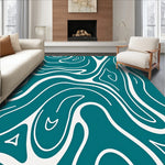 Abstract Marble Vein Design with Fluid Swirls and Flow (Blue) - ODIKA