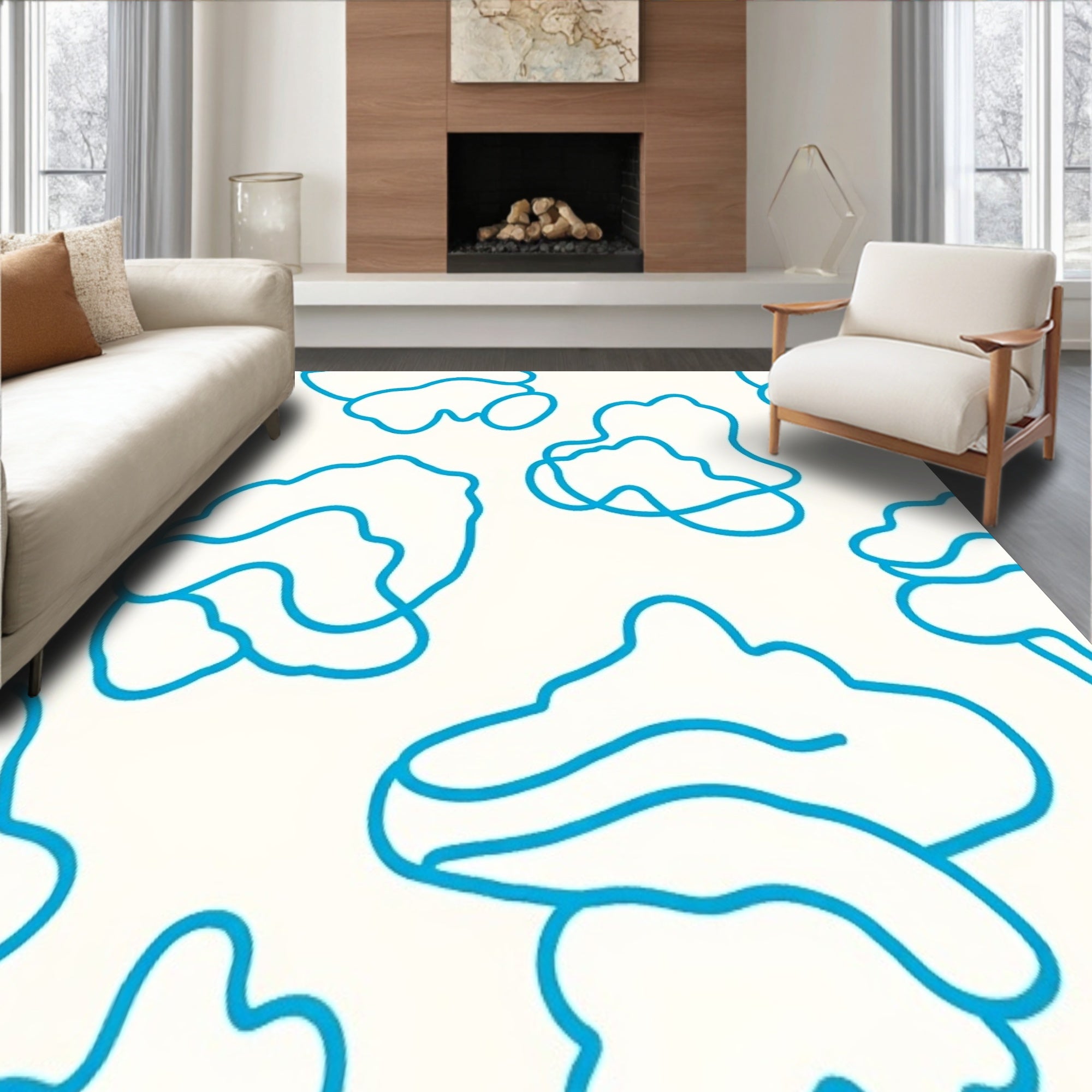 Abstract Cloud Formation Pile Decorative(Blue)