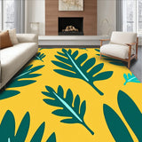 Abstract Botanical Motifs with Layered Leaf Silhouettes(Yellow)