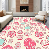 Nautical Seashell Mosaic with Starfish Motifs(Pink)