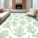 Abstract Paisley Swirl with Cascading Botanical (Green) - ODIKA