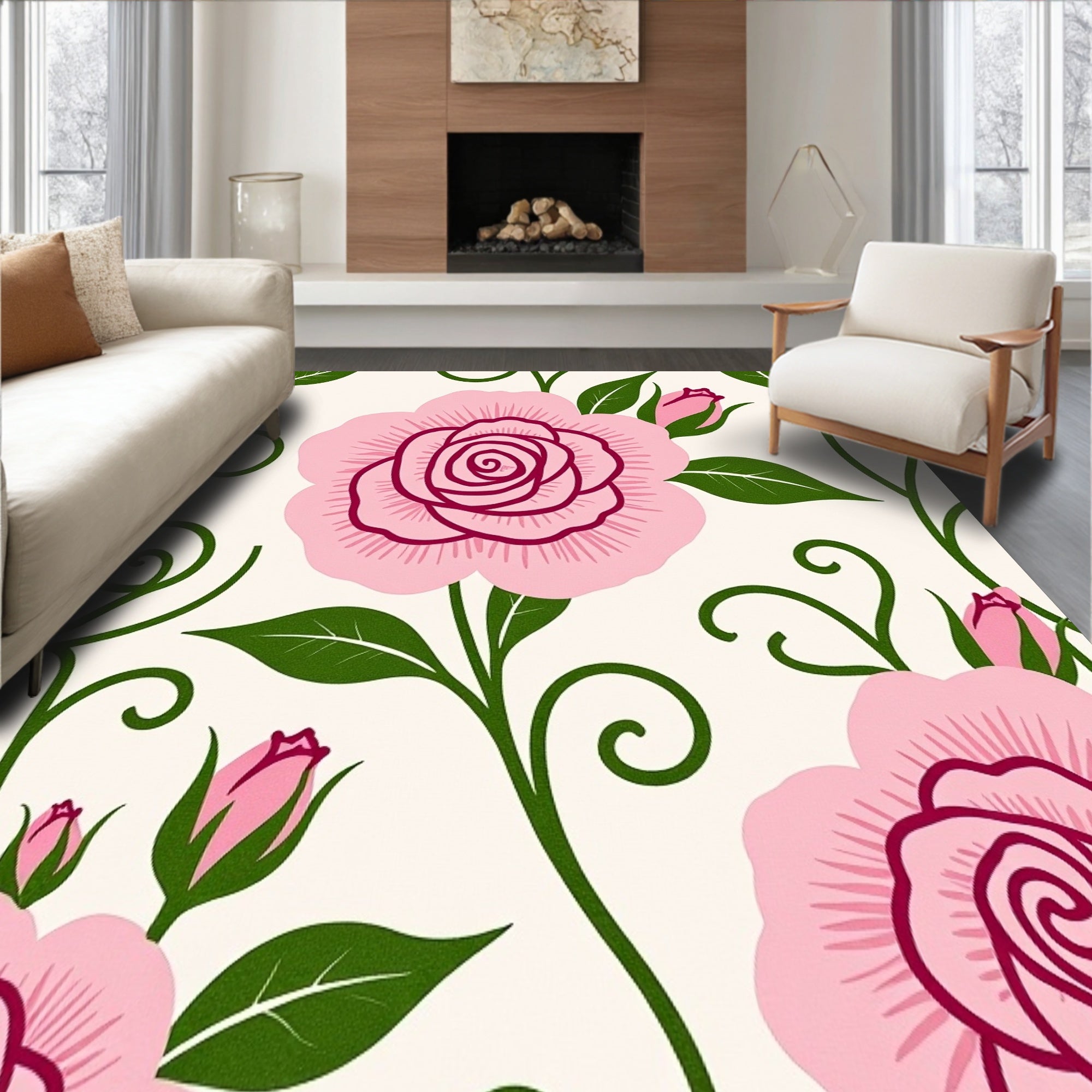 Elegant Blooming Rose Garden Symphony Decorative Accent(Pink)