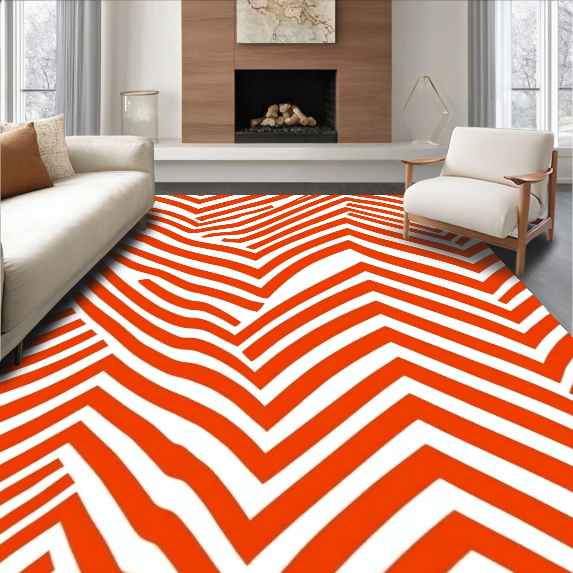 Autumn Harvest Chevron Floor(Orange)