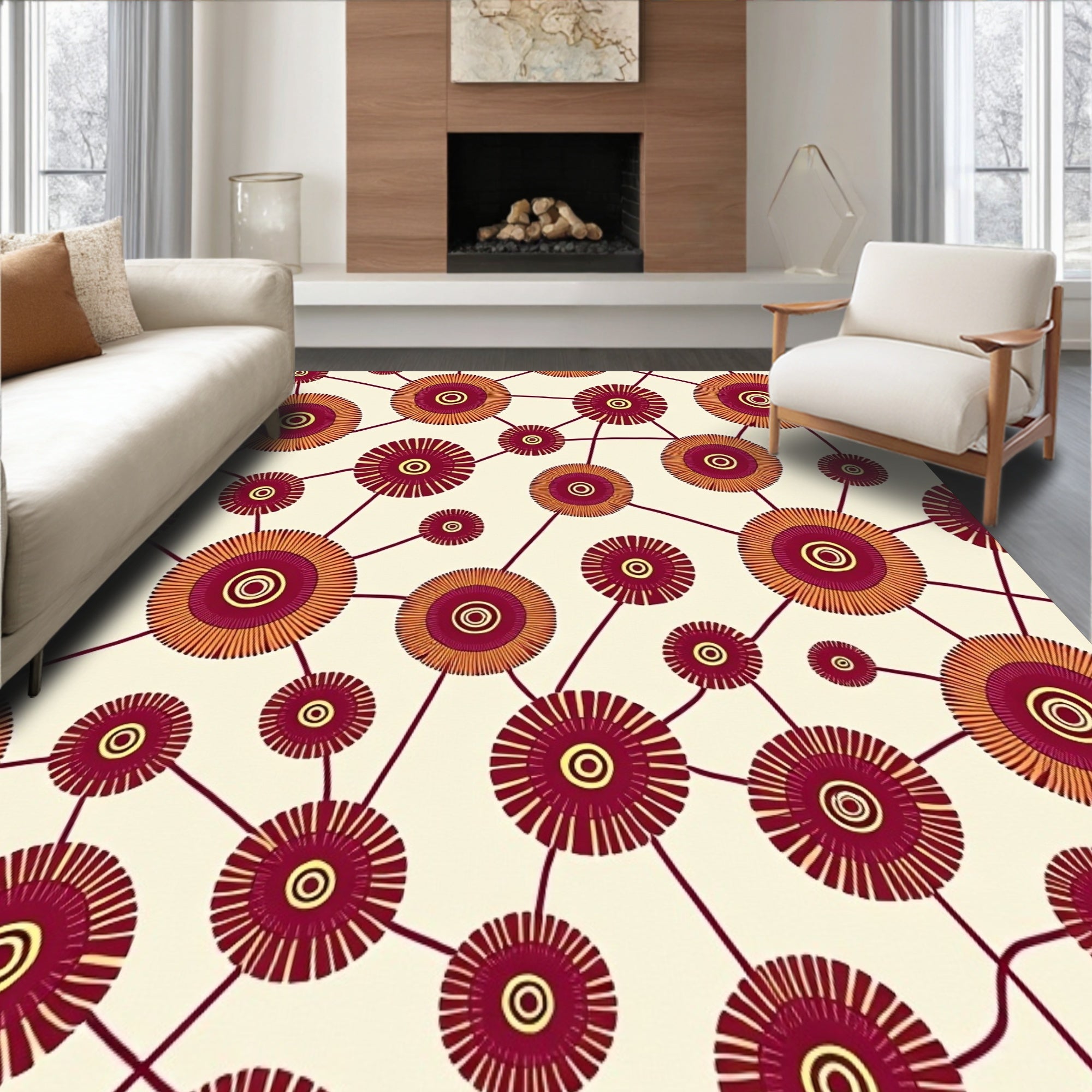 Kaleidoscope Festival Interlocking Petal with Holiday Flares(Ivory)