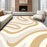 Flowing Wave Motif Modern Minimalist Art(Beige)