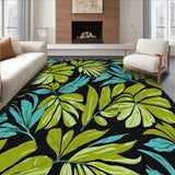 Tropical Foliage Exotic Leaf Artisan Handpainted (Green)