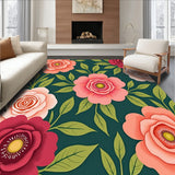 Elegant Rose Garden Symphony Decorative Botanical Illustration(Green)