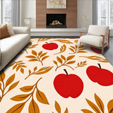 Harvest Orchard Medley with Sun Kissed Apples and Autumn Leaves Motif(Red)