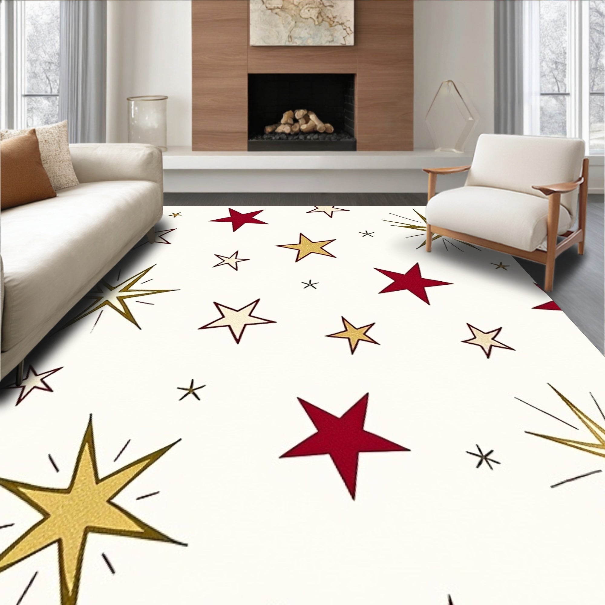 Yuletide Constellation Celestial Holiday Floor(White)