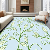 Botanical Vine with Flowing Leaf Scroll Design(Blue)