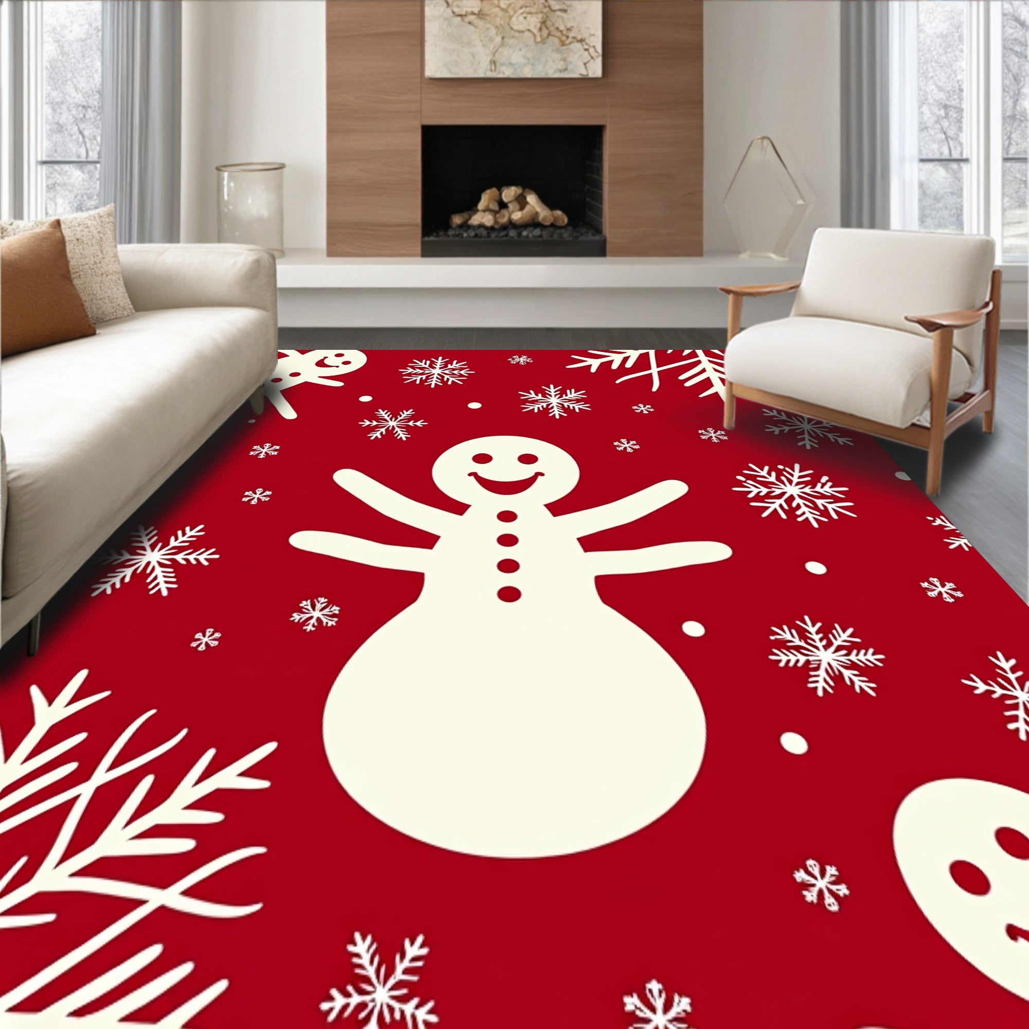 Jolly Snowman Winter Wonderland Festive Holiday(Red)