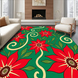 Seasonal Poinsettia Bloom Cascade with Ribbon Swirls(Red)