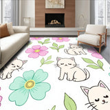 Cute Kitten Doodle Collage Fantasy Floral Whisker Art(Pink)