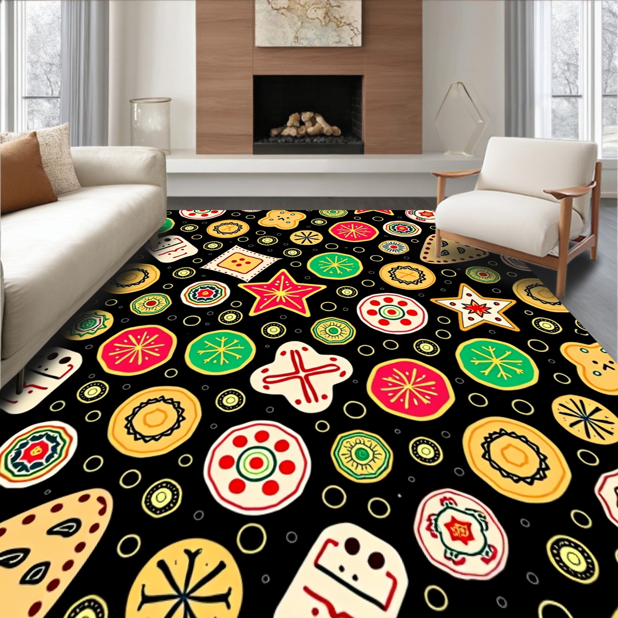 Holiday Cookie Wonderland with Sprinkled Gingerbread Motif(Black)