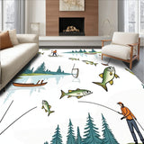 Angler Lake Scene Decorative Nautical Fish Catch Display(Brown)