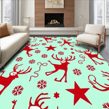 Whimsical Santa and Sleigh Scene with Snowfall Details(Red)