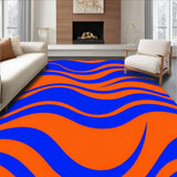 Flowing Wave Contemporary Abstract Undulating Modern Floor Art(Orange)