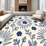 Botanical Garden Artistic Blossoms Contemporary Decorative Motif(Beige)