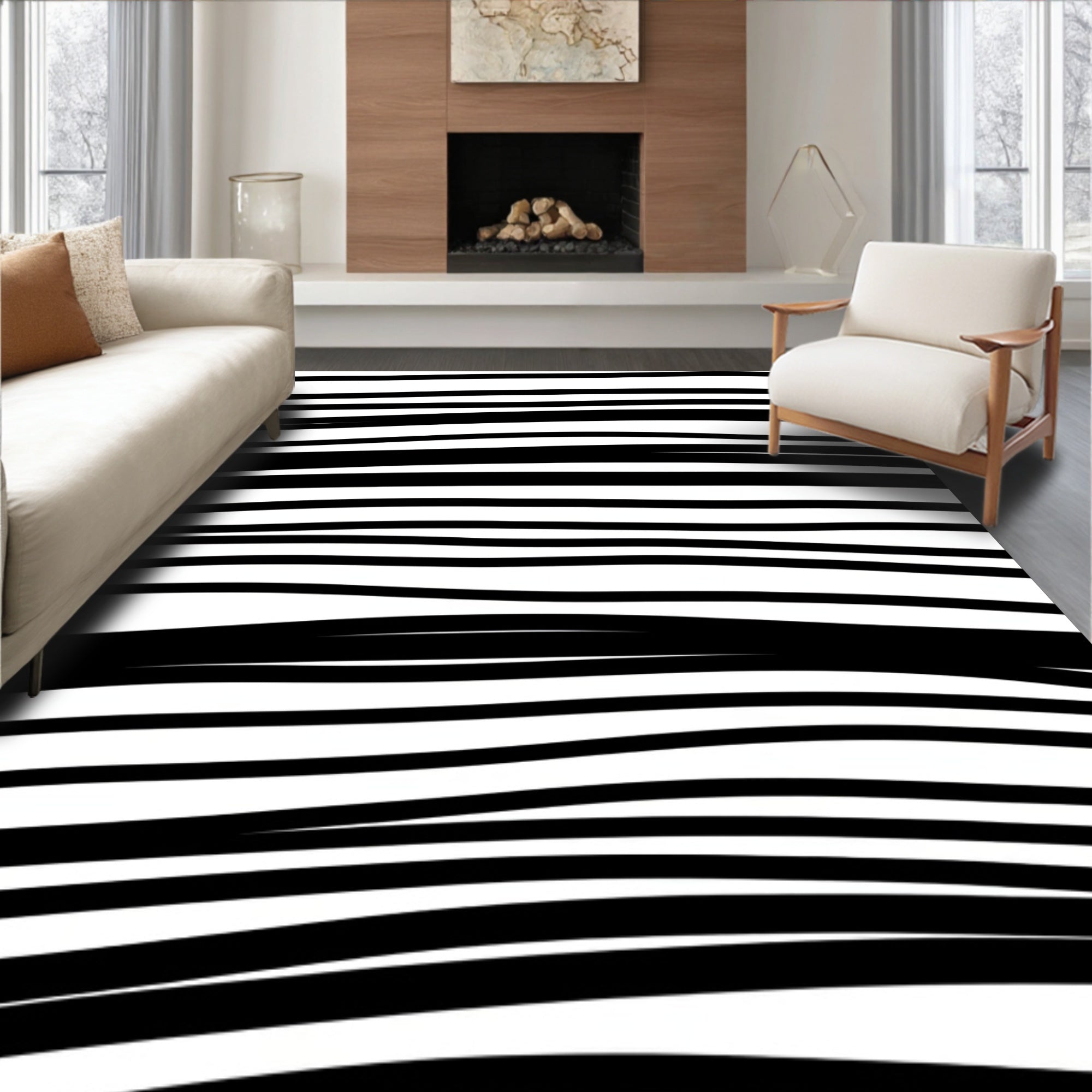 Contemporary Horizontal Band with Bold Contrast(Black)