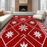 Snowflake Plaid Interlocking Lattice with Nordic Chevron Motifs(Red)