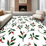 Vintage Holly Berry Vine with Botanical Christmas Wreaths(White)