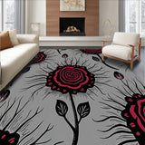 Gothic Rose Bloom Tapestry with Dark Floral Arrangements(Gray) - ODIKA