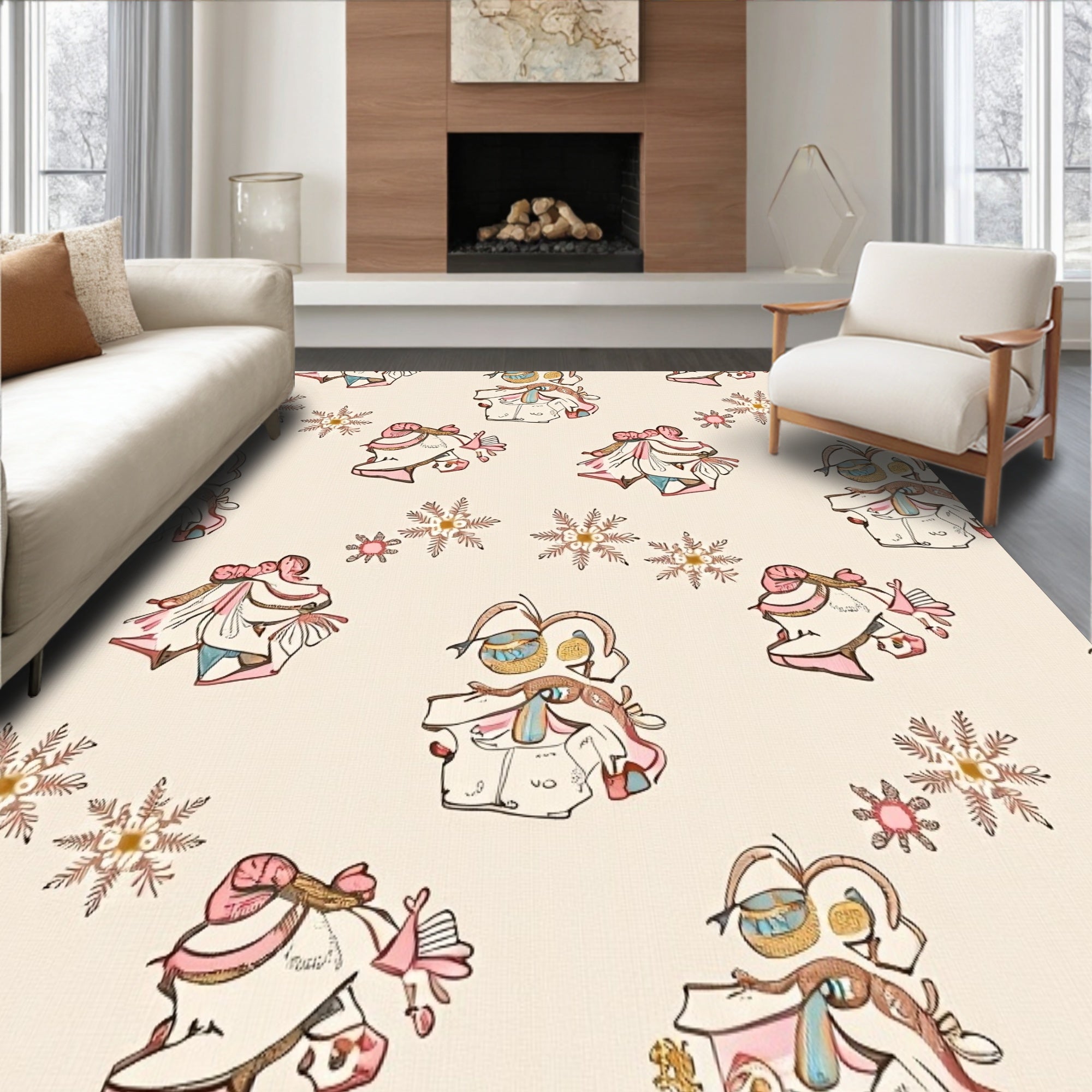 Winter Bell Semicircle Entrance Covering Festive(Beige)