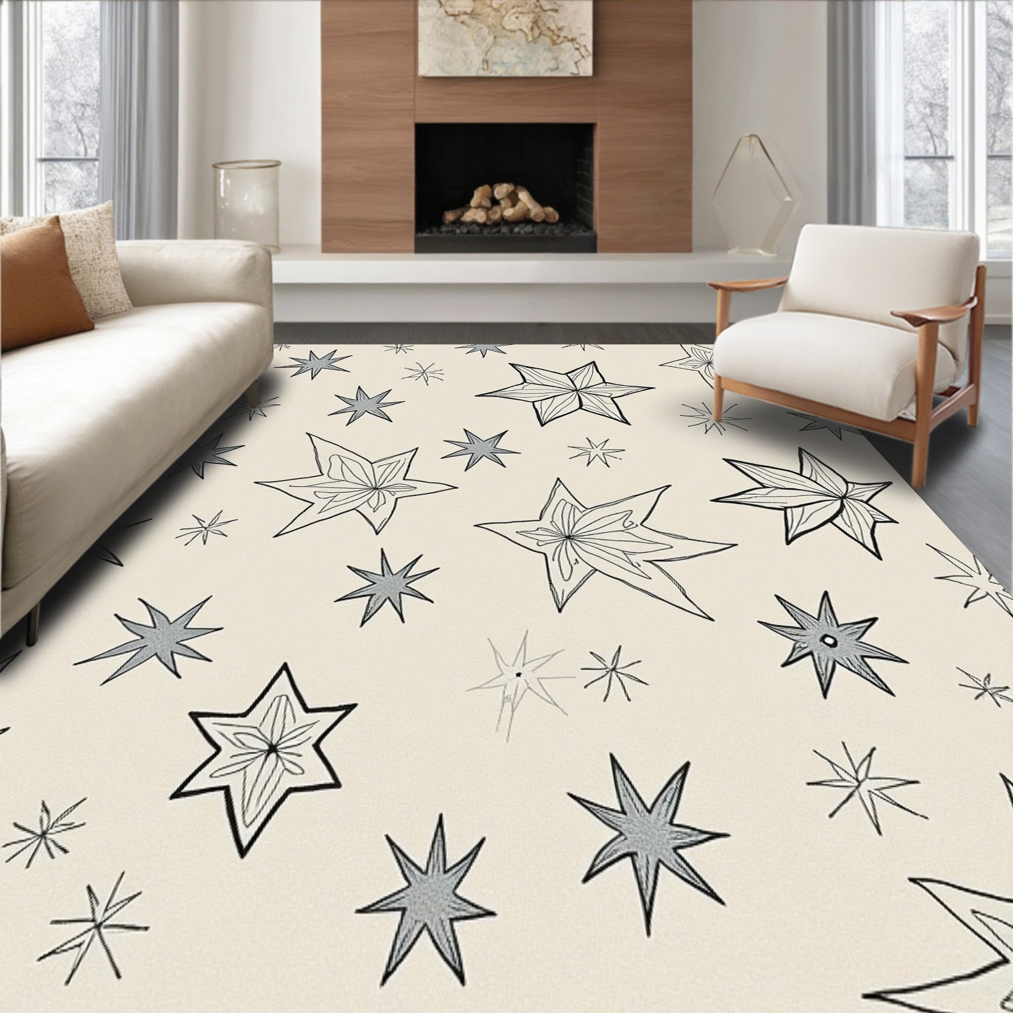 Nordic Burst Entry with Traditional Scandinavian Motifs(Beige)