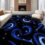 Interstellar Dreamscape with Floating Moons and Starlit Trails (Black)