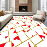 Contemporary Mosaic with Fragmented Shapes and Metallic Highlights (White) - ODIKA