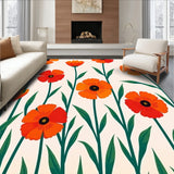 Harvest Season Poppy Meadow Floral with Autumn Blooms(Orange)