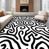 Abstract Swirl with Flowing Monochrome Curves(Black)
