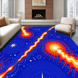 Cosmic Swirl with Interlocking Flares and Starlit Comets (Blue)