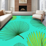 Tropical Palm Frond Botanical Design Floor Accent (Green)