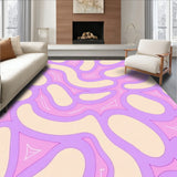 Minimal Abstract Mosaic Featuring Interlocking Ovals and Pastel Blends(Beige)