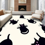 Anime Cat Design with Playful Whisker Details(Black)