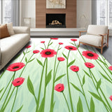 Dreamy Meadowland Tapestry with Scattered Poppy Field Motifs (Pink) - ODIKA